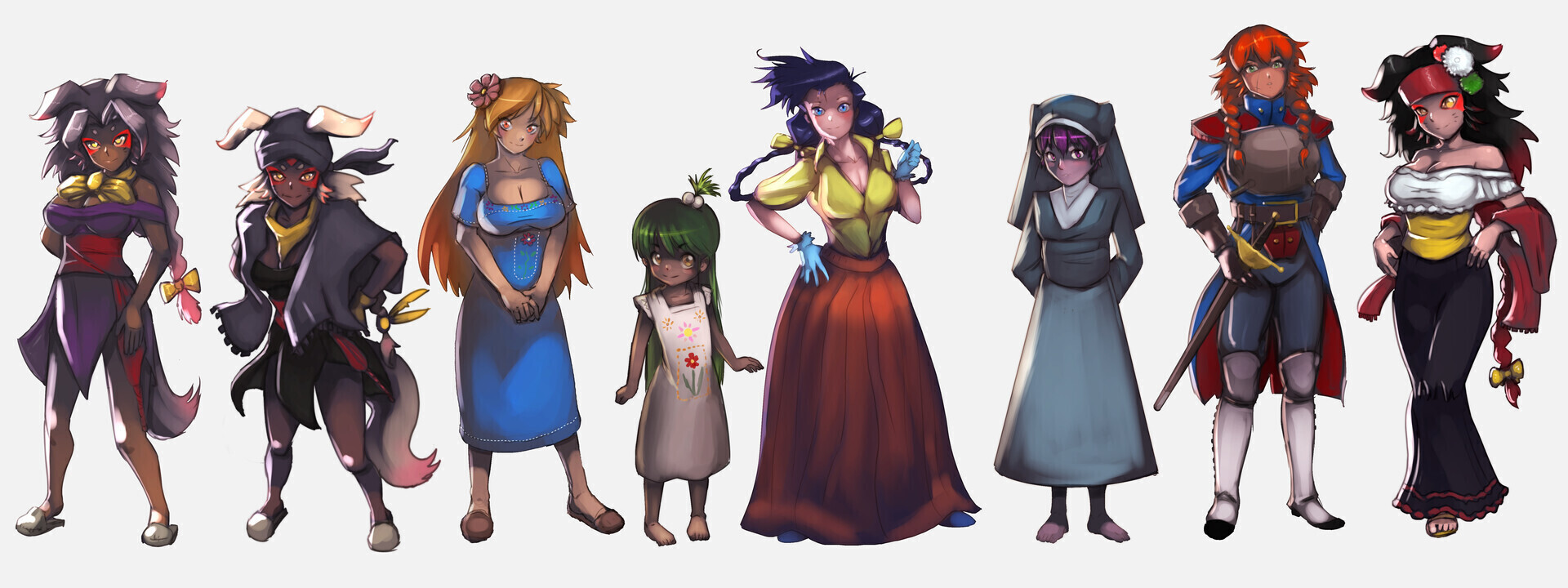 character lineup from the book