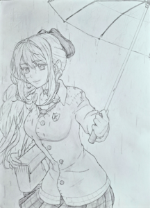 Anita in the rain 