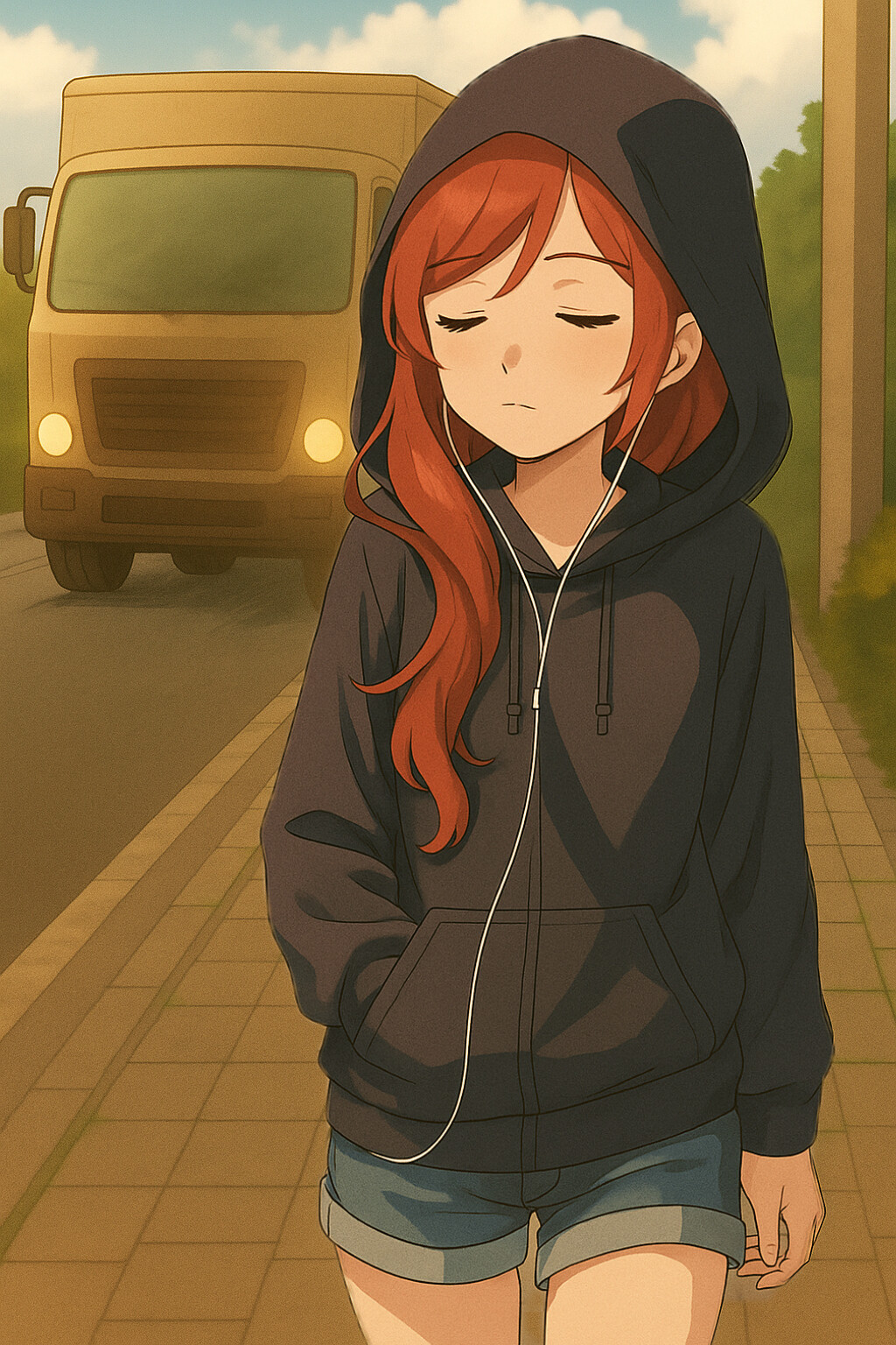 Aiko listening to music