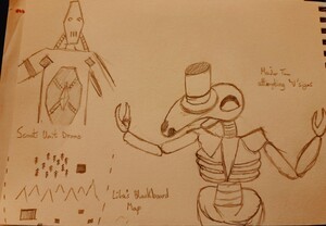 Some sketches (Click for proper image) from the book's first 2 acts.