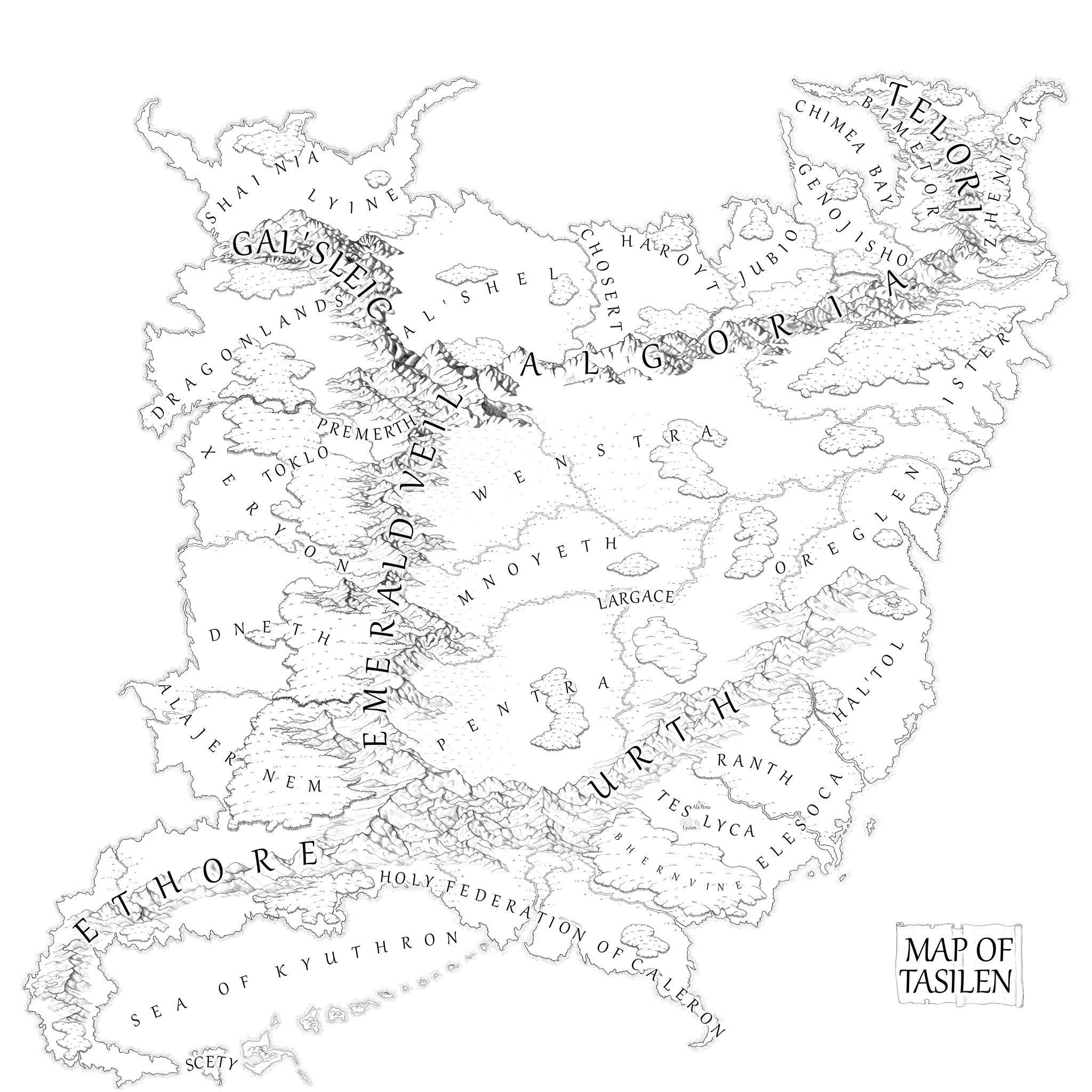 Map of the Continent of Tasilen