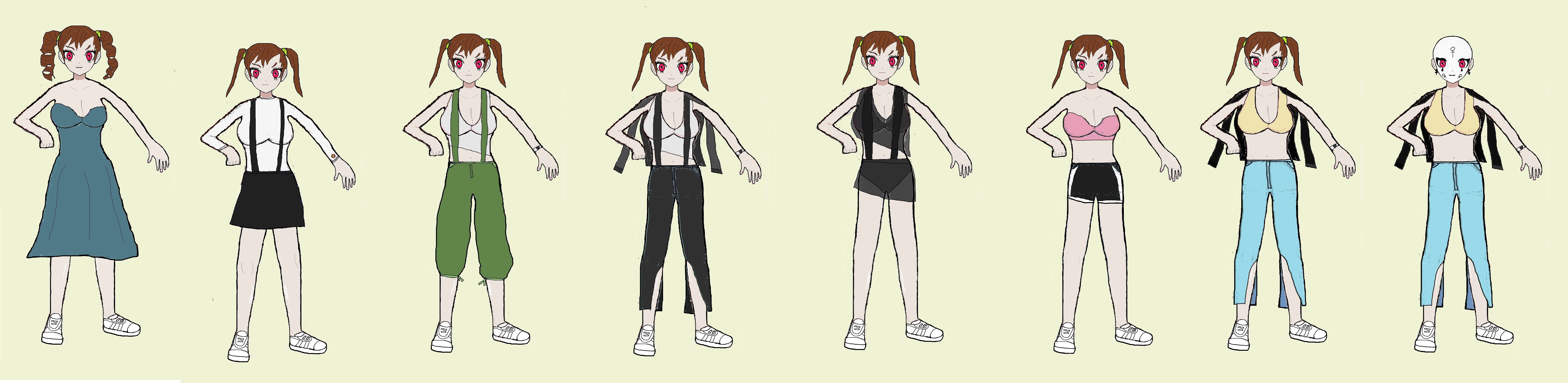 Mimoko's various outfits plus Mimoko Tanabe