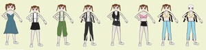 Mimoko's various outfits plus Mimoko Tanabe