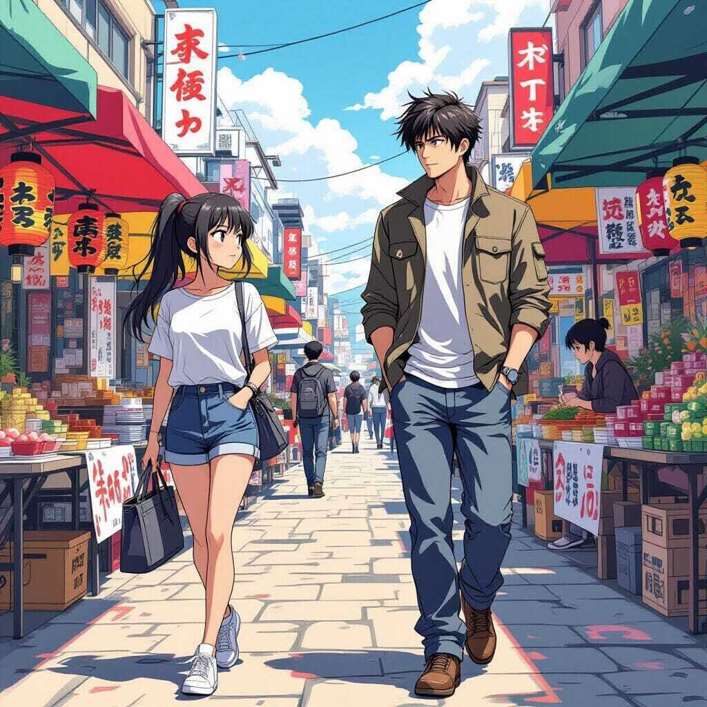 Street vendors in Ueno Park