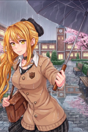 Anita in the rain + Background in Color 