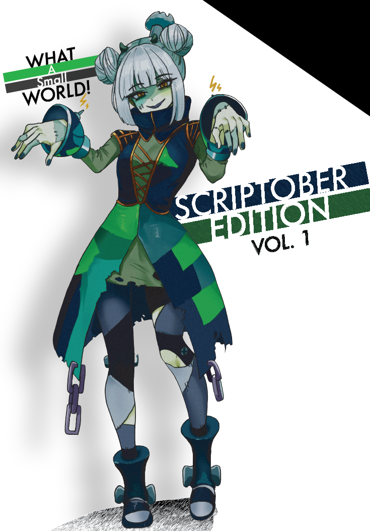 Franken-Cutie! [What a Small World! — Scriptober Stories Vol. 1 '25 Cover]