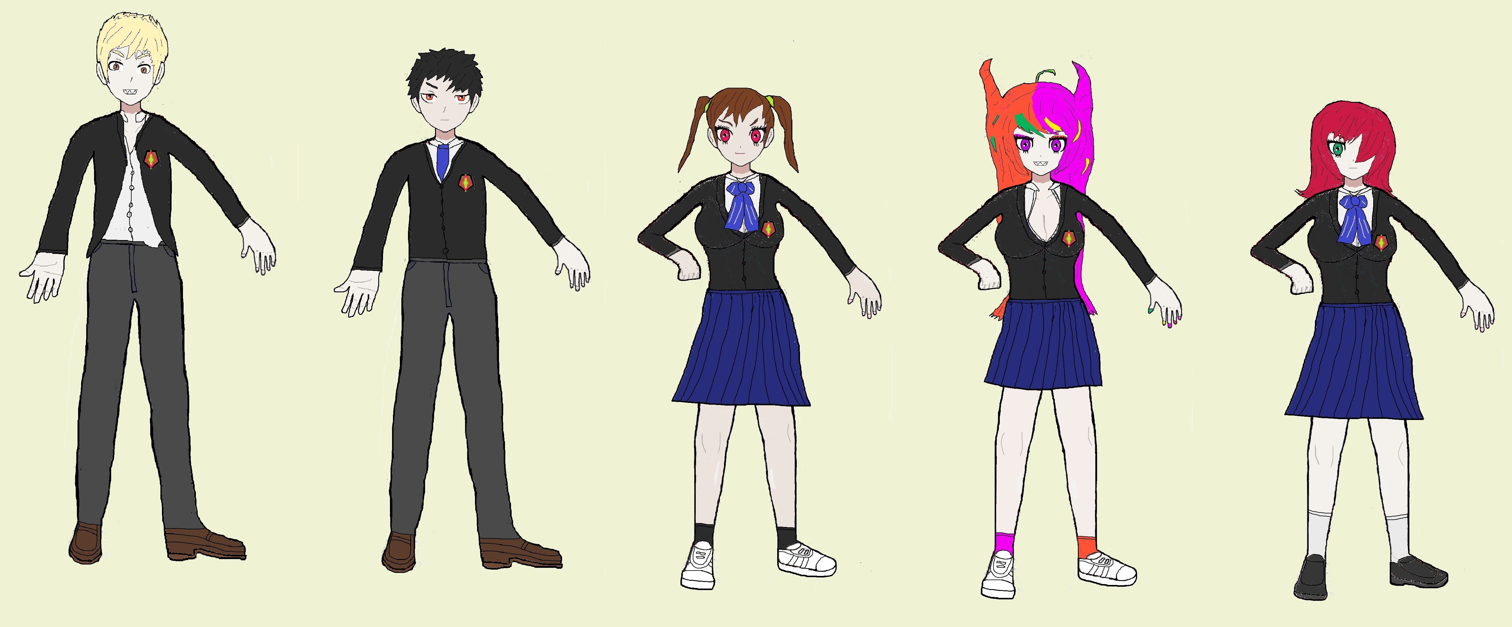 Updated designs for the main cast