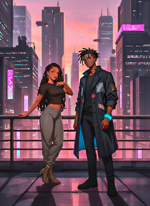 Kael and Lara behind The Upper City