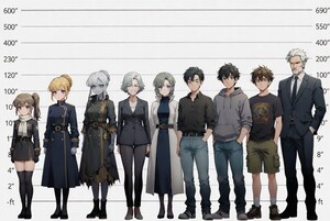 Height chart concept for characters