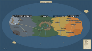 Land of the Sleeping Gods Continental Map (The Hero of the Mist Tragedy)